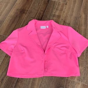 Aritzia Sunday Best Pink Blazer Style Top